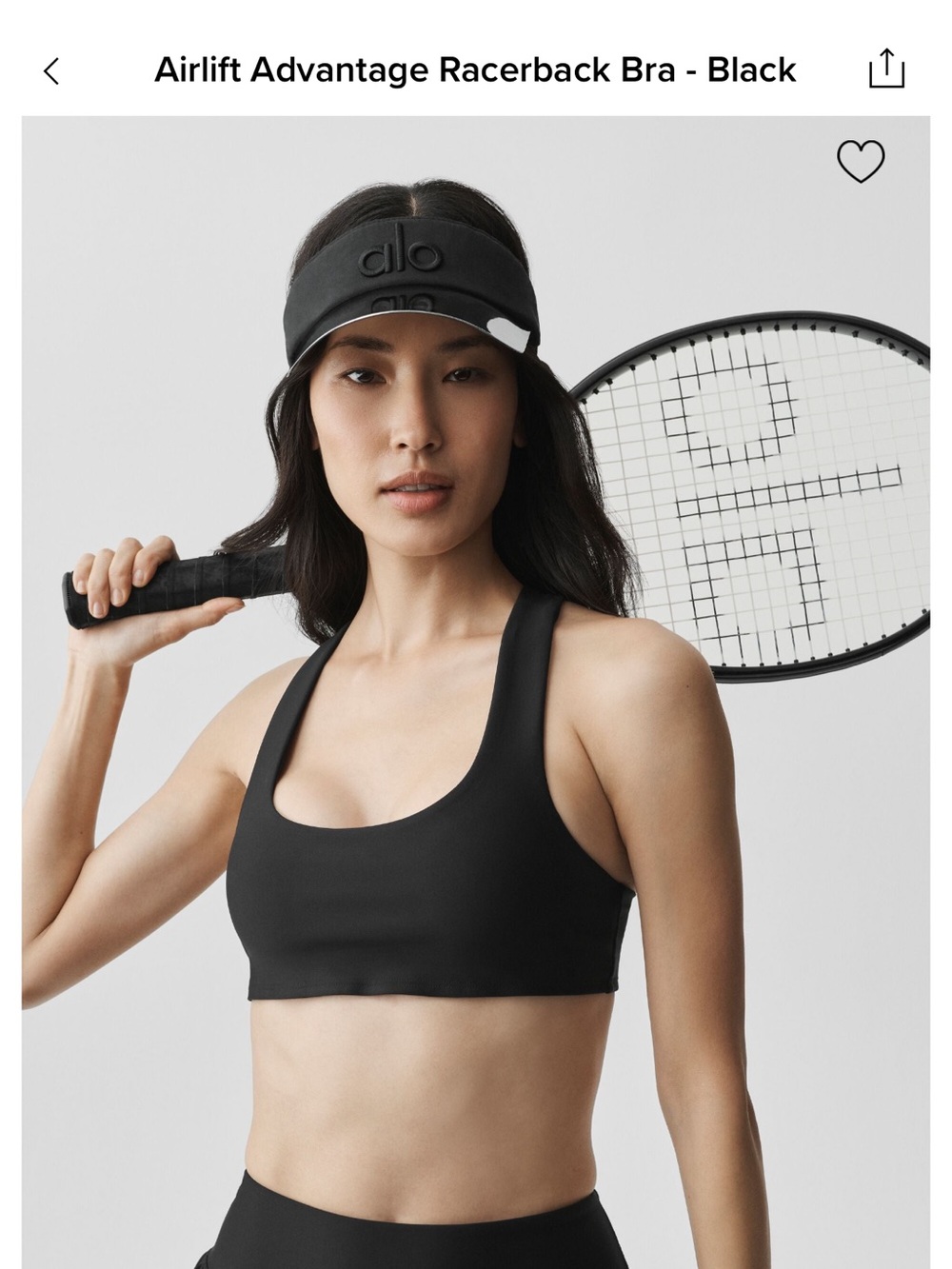 ALO Yoga Black Airlift Racerback Sports Bra NWOT